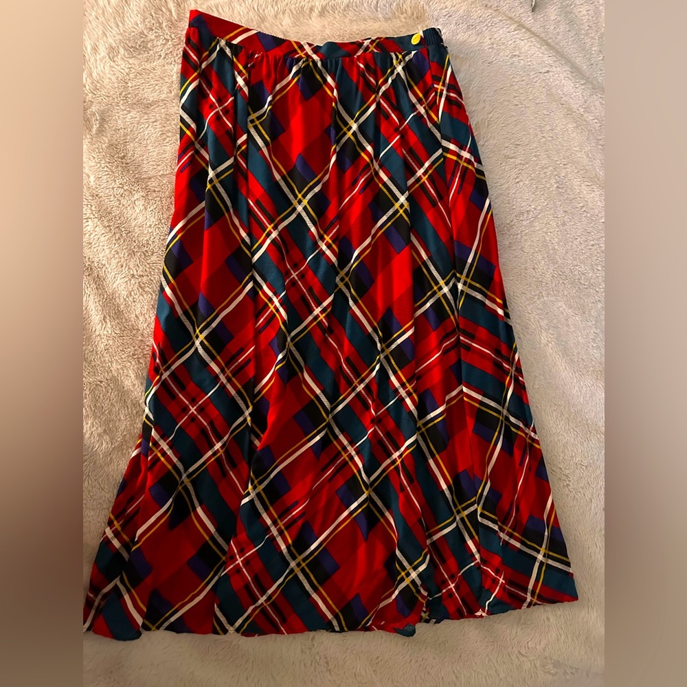 Vintage Kathie Lee Plaid midi skirt